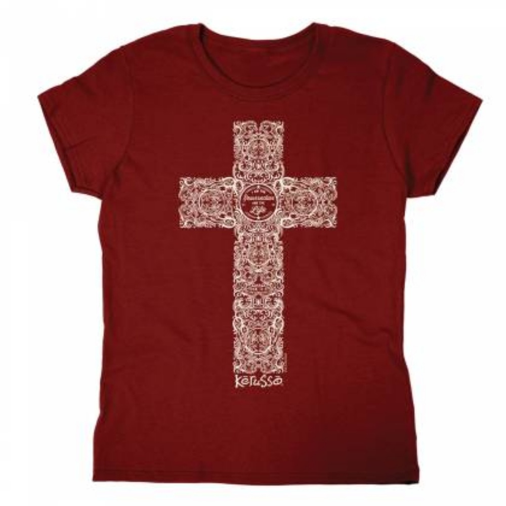 JUST REDUCED! "Engraved Cross" Missy Christian shirt by Kerusso